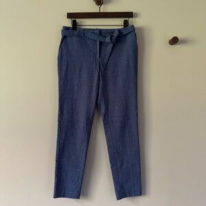 TOMMY HILFIGER BELTED TROUSER PINSTRIPE PANTS BLUE SIZE 4 GUC